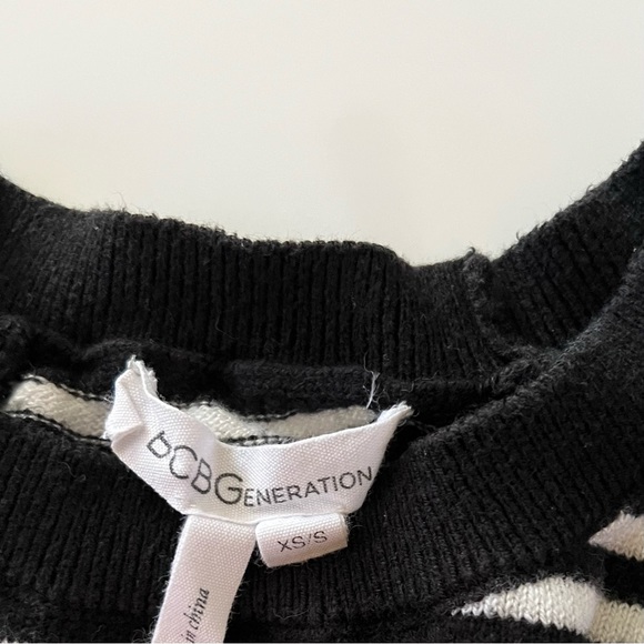 BCBGeneration Striped Sweater, Black and White, XS / S - Picture 3 of 8